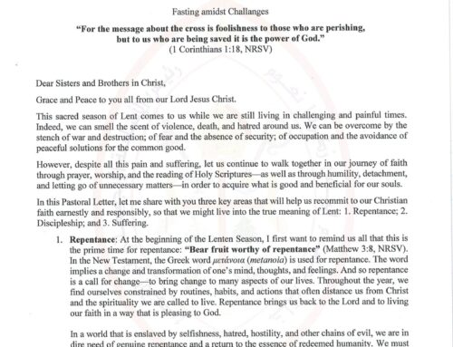 A Pastoral Letter – Holy Lent 2024