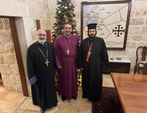 The Anglican Archbishop welcomes the Syrian Catholic and Armenian Catholic Bishops to St. George’s Cathedral for Christmas Greetings.
