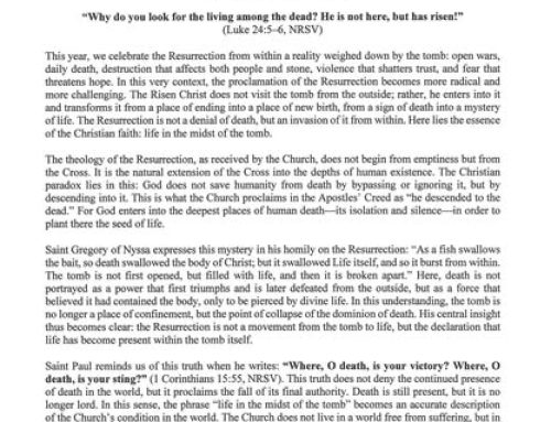 The Easter Message 2026